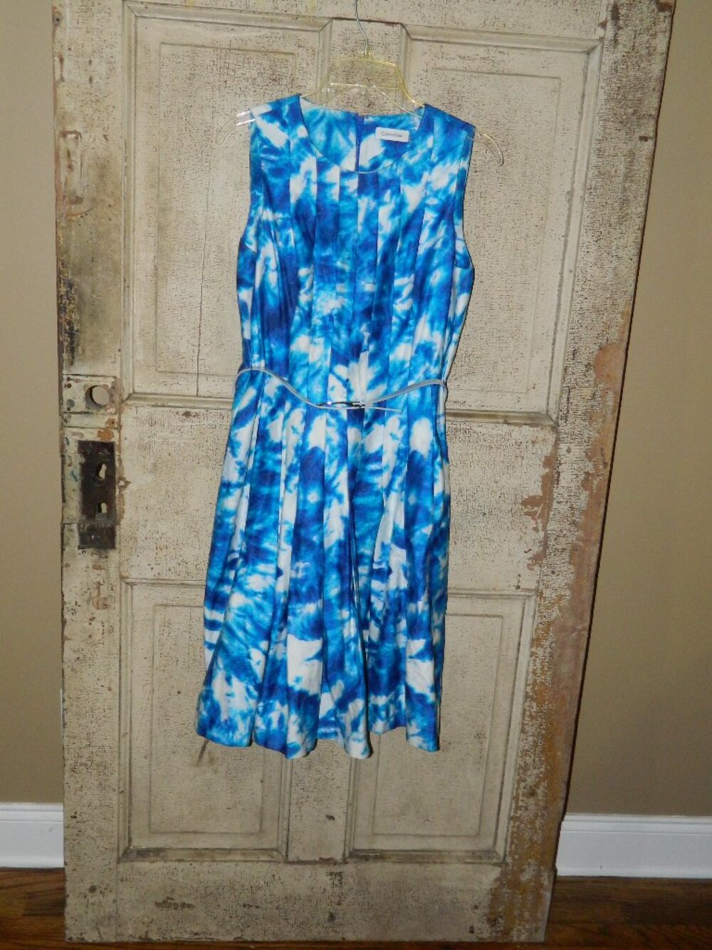 Calvin Klein Fit & Flare Tie Dye Career Dress READ (SS-52)